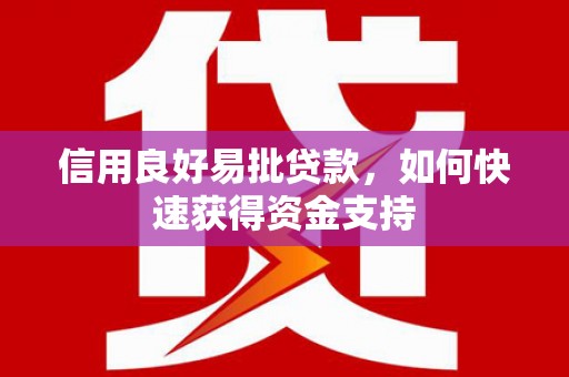 崇阳信用良好易批贷款，如何快速获得资金支持
