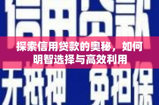 崇阳探索信用贷款的奥秘，如何明智选择与高效利用